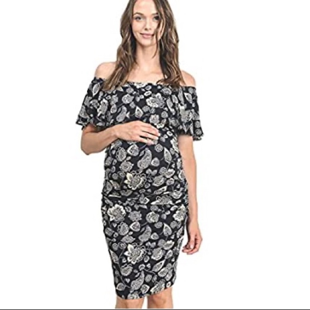 Hello Miz Small Off Shoulder Maternity dress